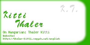 kitti thaler business card